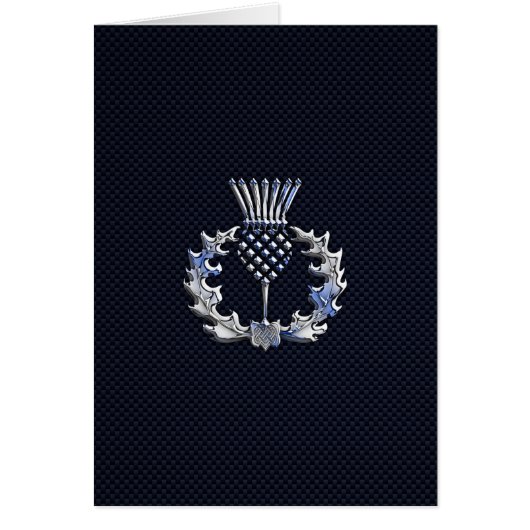 Chrome op koolstofvezel - Schots Thistle afdrukken (Voorkant)