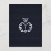 Chrome op koolstofvezel - Schots Thistle afdrukken Briefkaart (Voorkant)
