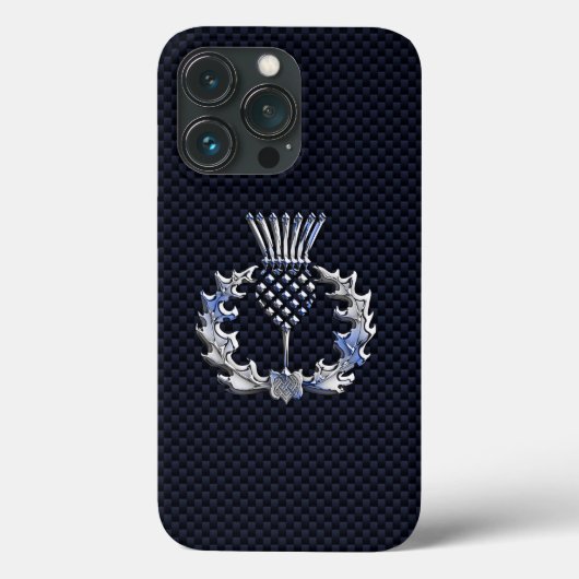Chrome op koolstofvezel - Schots Thistle afdrukken Case-Mate iPhone Case (Achterkant)
