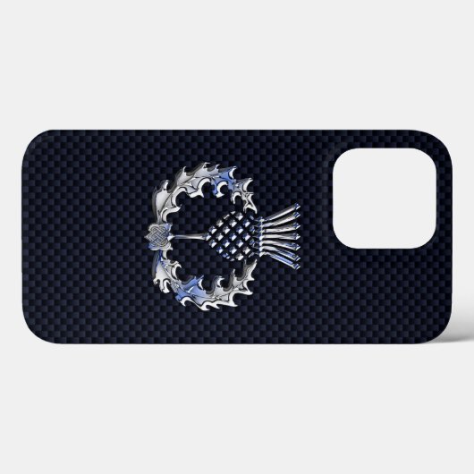 Chrome op koolstofvezel - Schots Thistle afdrukken Case-Mate iPhone Case (Achterkant (horizontaal))
