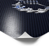 Chrome op koolstofvezel - Schots Thistle afdrukken Foto Afdruk (Hoek)