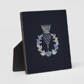 Chrome op koolstofvezel - Schots Thistle afdrukken Fotoplaat (Voorkant)