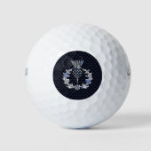Chrome op koolstofvezel - Schots Thistle afdrukken Golfballen (Voorkant)