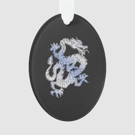 Chrome orient Style Dragon Black Snake Skin Print Ornament (voorkant)