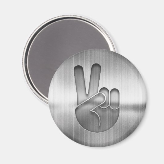 Chrome Peace Hand Magneet (Voorkant / Achterkant)