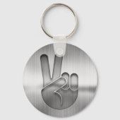 Chrome Peace Hand Sleutelhanger (Voorkant)