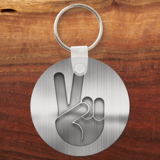 Chrome Peace Hand Sleutelhanger (Voorkant)