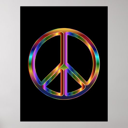 Chrome Peace Sign-Poster Poster (Voorkant)