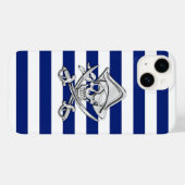 Chrome Piraat Kruisbeenderenprint op marine strepe Case-Mate iPhone Case (Achterkant (horizontaal))