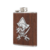 Chrome Pirate on Natte Mahogany Print Heupfles (Links)