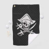 Chrome Pirate op Carbon Fiber Print Decor Golfhanddoek (Insitu)