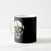 Chrome Plantschedel met gloeiende ogen Koffiemok (Voorkant links)