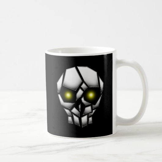 Chrome Plantschedel met gloeiende ogen Koffiemok (Rechts)