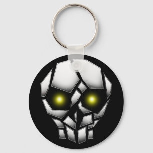 Chrome Plantschedel met gloeiende ogen Sleutelhanger