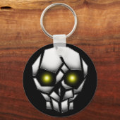 Chrome Plantschedel met gloeiende ogen Sleutelhanger (Voorkant)