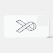 Chrome Print Belted White Ribbon Awareness Case-Mate iPhone Case (Achterkant (horizontaal))
