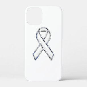 Chrome Print Belted White Ribbon Awareness iPhone 12 Mini Hoesje