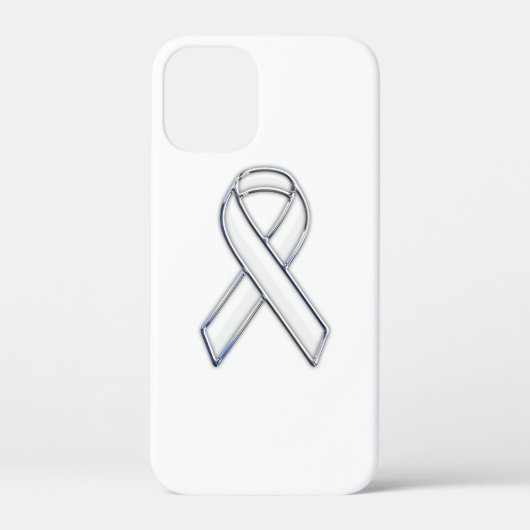 Chrome Print Belted White Ribbon Awareness Case-Mate iPhone Case (Achterkant)