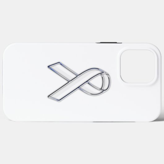 Chrome Print Belted White Ribbon Awareness Case-Mate iPhone Case (Achterkant (horizontaal))