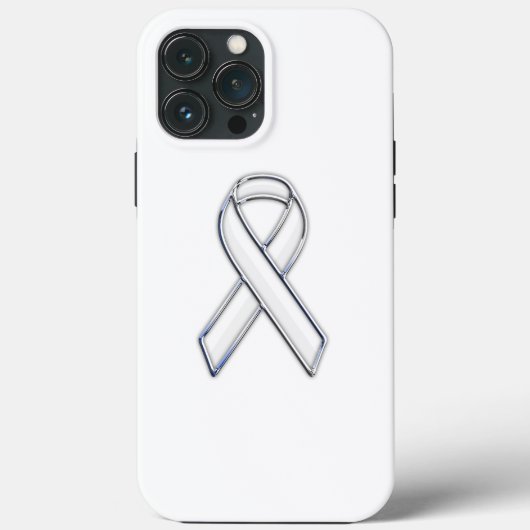 Chrome Print Belted White Ribbon Awareness Case-Mate iPhone Case (Achterkant)