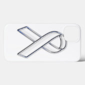 Chrome Print Belted White Ribbon Awareness Case-Mate iPhone Case (Achterkant (horizontaal))