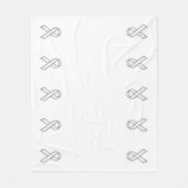 Chrome Print Belted White Ribbon Awareness Fleece Deken (Voorkant)