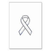 Chrome Print Belted White Ribbon Awareness Kaart (Voorkant)