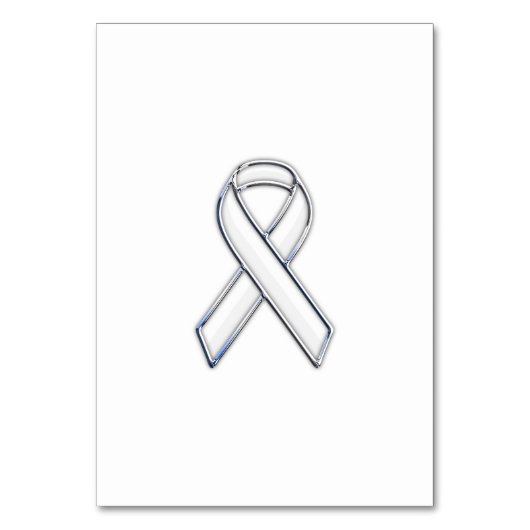 Chrome Print Belted White Ribbon Awareness Kaart (Voorkant)