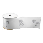 Chrome Print Belted White Ribbon Awareness Satijnen Lint (Spoel)