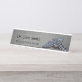 Chrome Professional Caduceus Desk Name Bord Bureau Naambordje (Voorkant)