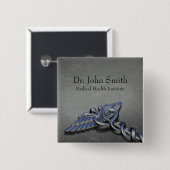 Chrome Professional Medical Caduceus - Button (Voorkant /achterkant)