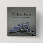 Chrome Professional Medical Caduceus - Button (Voorkant)