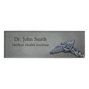 Chrome Professional Medical Caduceus - Naam Tag