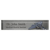 Chrome Professional Medical Caduceus - naamplaat Naambordje (Voorkant)