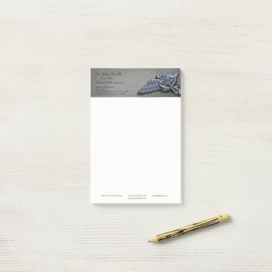 Chrome Professional Medical Caduceus Post-it® Note (Op bureau)