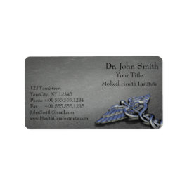 Chrome Professioneel Medisch Caduceus Adreslabel Etiket