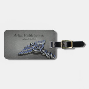 Chrome Professionele Medische Caduceus - Bagage La Bagagelabel
