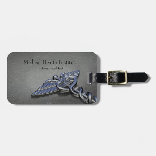 Chrome Professionele Medische Caduceus - Bagage La Bagagelabel (Voorkant horizontaal)