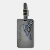 Chrome Professionele Medische Caduceus - Bagage La Bagagelabel (Voorkant verticaal)