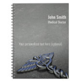 Chrome Professionele Medische Caduceus Notitieboek (Voorkant)