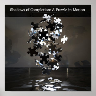 Chrome Puzzle Ascension: Abstracte moderne kunst Poster