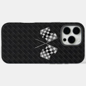 Chrome Racing Vlaggen op geruit leer Case-Mate iPhone Case (Achterkant (horizontaal))