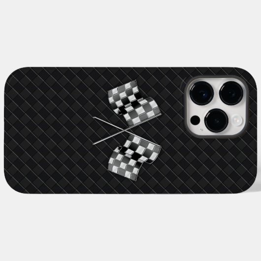 Chrome Racing Vlaggen op geruit leer Case-Mate iPhone Case (Achterkant (horizontaal))