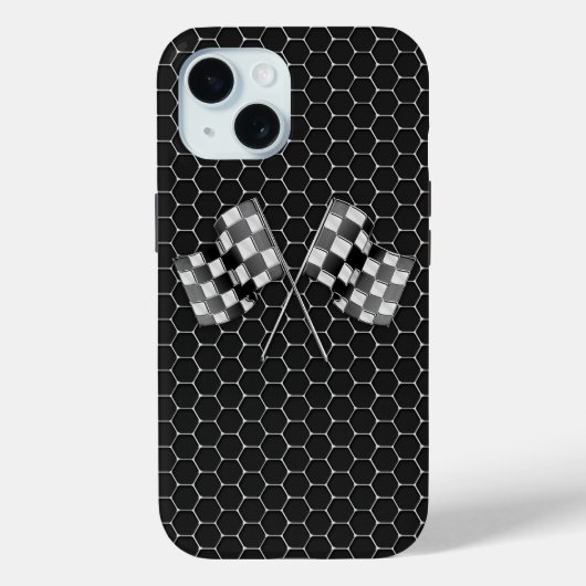 Chrome Racing Vlaggen op Honeycombs Case-Mate iPhone Case (Achterkant)
