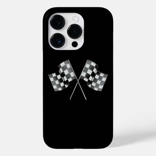 Chrome Racing Vlaggen op Zwart Case-Mate iPhone Case (Achterkant)