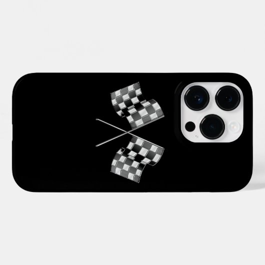 Chrome Racing Vlaggen op Zwart Case-Mate iPhone Case (Achterkant (horizontaal))
