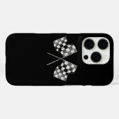 Chrome Racing Vlaggen op Zwart Case-Mate iPhone Case (Achterkant (horizontaal))