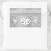 Chrome radio rechthoekige sticker (Tas)