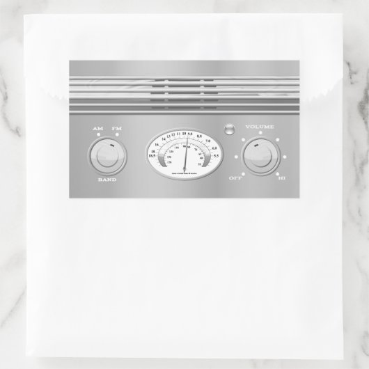 Chrome  radio rechthoekige sticker (Tas)