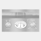 Chrome  radio rechthoekige sticker (Voorkant)